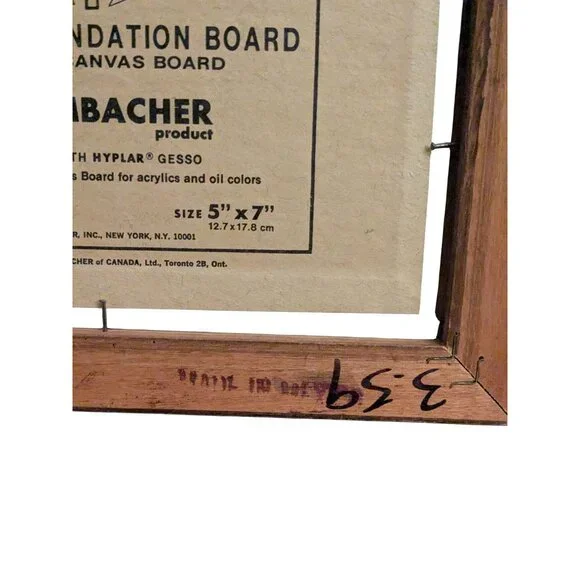 Original Mountain Landscape Painting In Wood Frame 6.75" x 8.75" Signed By Artis - Picture 10 of 12